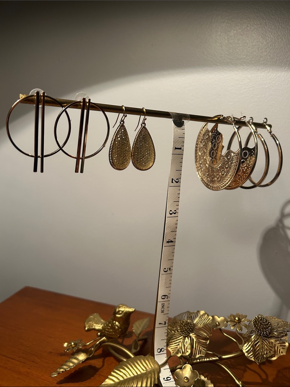 Gold-Tone Earring Set - Mixed Hoops & Teardrops (4 sets)